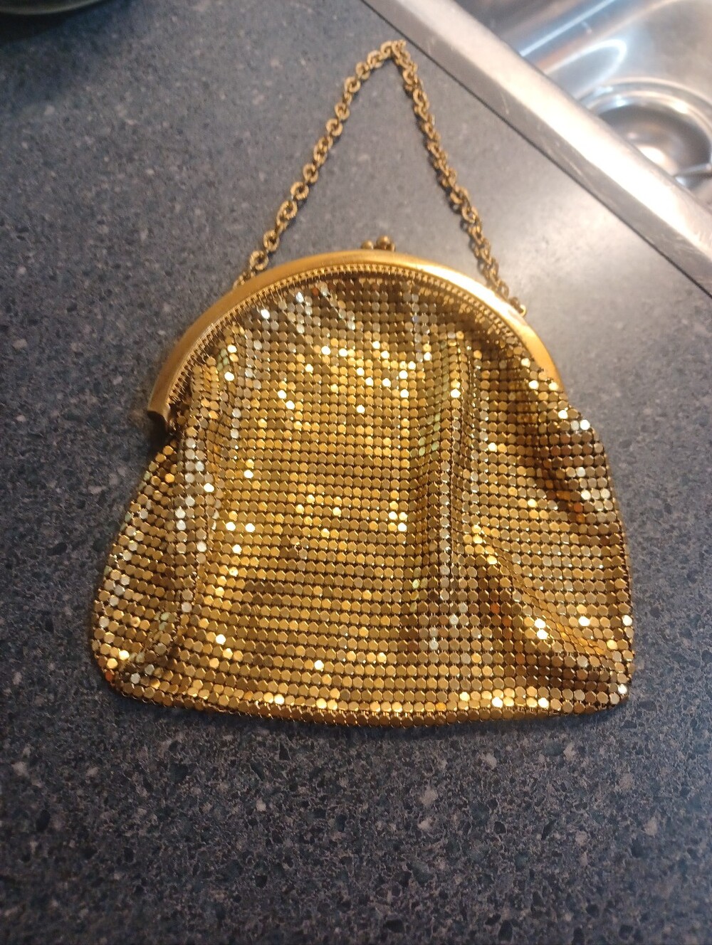 Vintage Whiting & Davis Gold Tone Mesh Purse